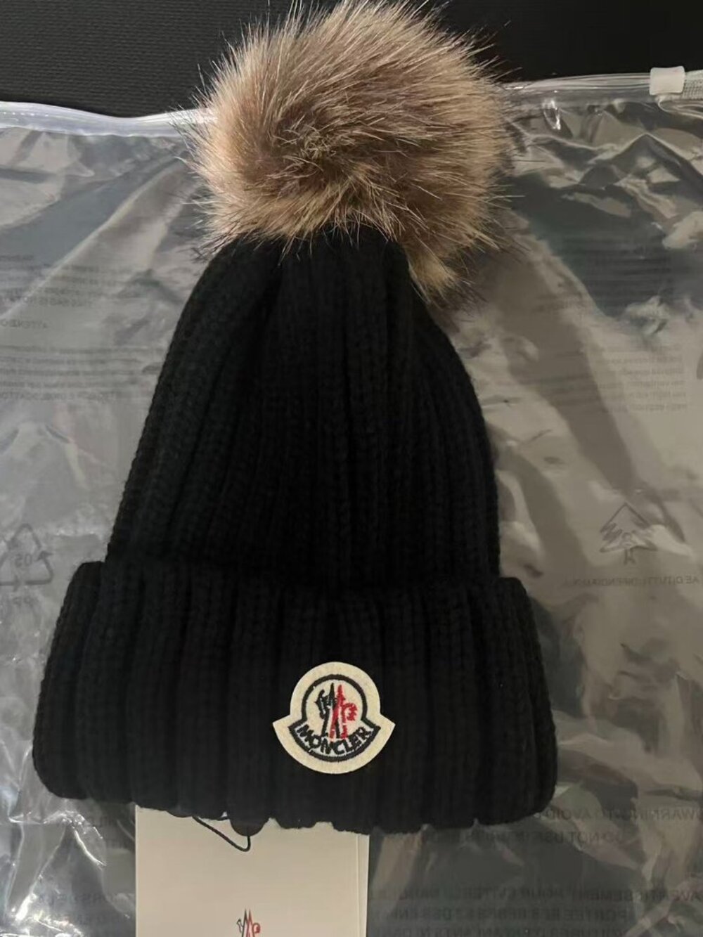 Women's Black Moncler Hat